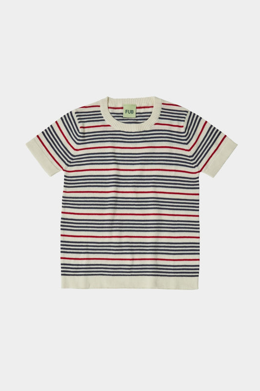 FUB Striped T-Shirt ecru/dark navy-0124SS_ecrudarknavy - Lille Univers