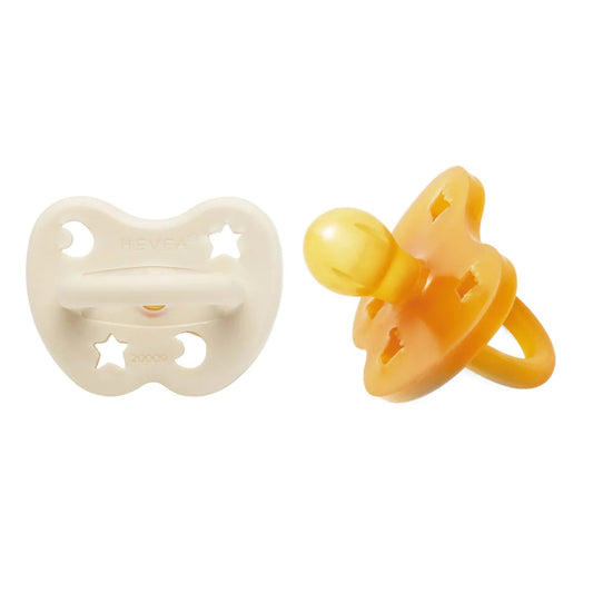 HEVEA NATURAL RUBBER PACIFIER ROUND 3-36 MONTHS TWO-PACK