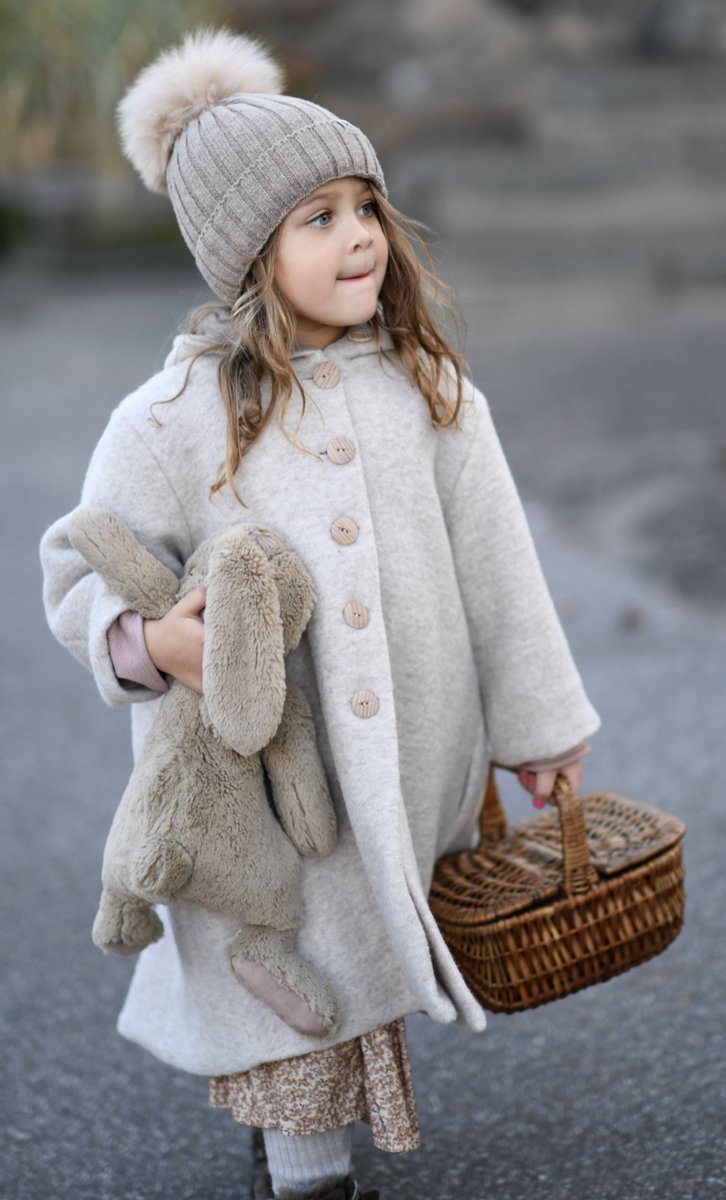 Huttelihut Poohx coat dobble layer wool - Sand