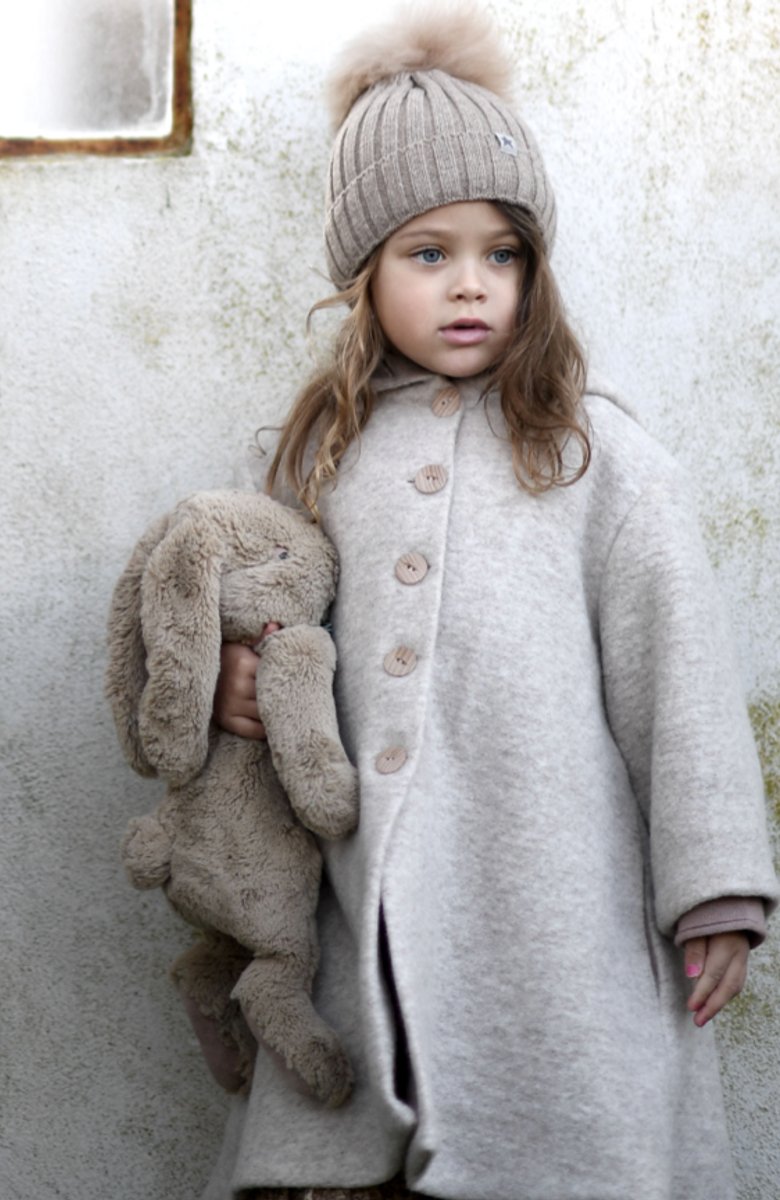 Huttelihut Poohx coat dobble layer wool - Sand