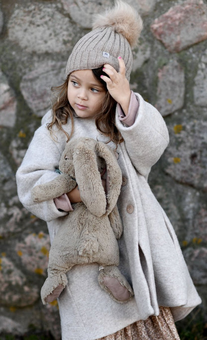 Huttelihut Poohx coat dobble layer wool - Sand