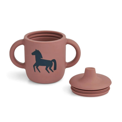 LIEWOOD NEIL SILICONE SIPPY CUP 150 ML HORSES / DARK ROSETTA