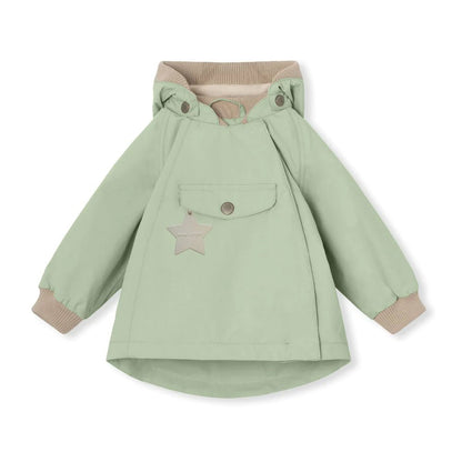 MINI A TURE MATWAI fleece lined spring jacket. GRS. Dusty light green-MATWAI8710 - Lille Univers