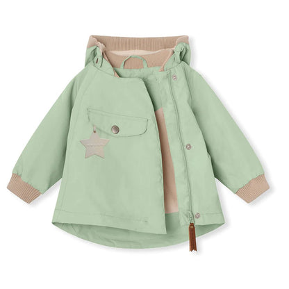 MINI A TURE MATWAI fleece lined spring jacket. GRS. Dusty light green-MATWAI8710 - Lille Univers