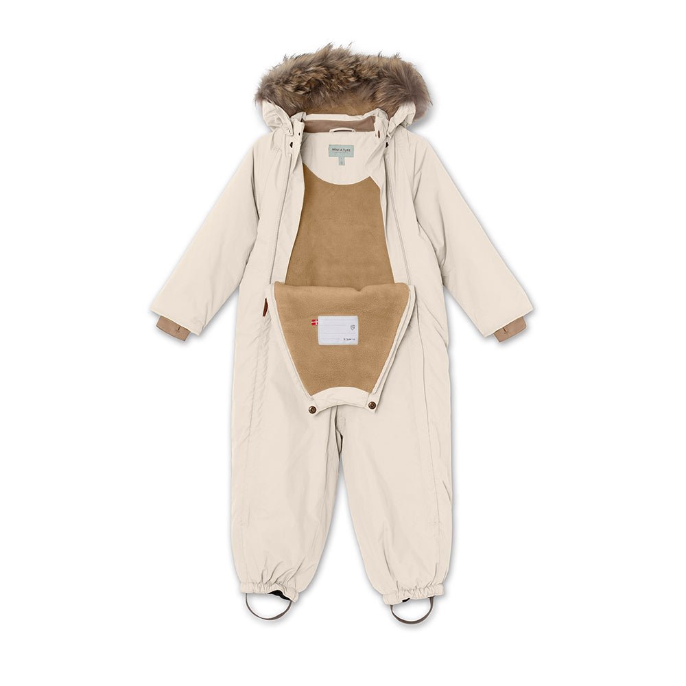 MINI A TURE MATWISTI FLEECE LINED SNOWSUIT FUR. GRS Angora cream