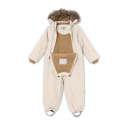 MINI A TURE MATWISTI FLEECE LINED SNOWSUIT FUR. GRS Angora cream