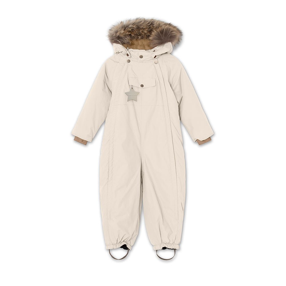 MINI A TURE MATWISTI FLEECE LINED SNOWSUIT FUR. GRS Angora cream