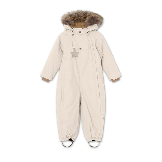 MINI A TURE MATWISTI FLEECE LINED SNOWSUIT FUR. GRS Angora cream