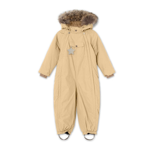 MINI A TURE MATWISTI FLEECE LINED SNOWSUIT FUR. GRS Semolina sand