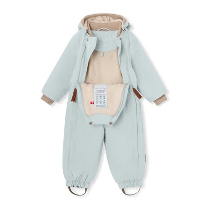 MINI A TURE MATWISTO FLEECE LINED SPRING COVERALL. GRS Pearl blue