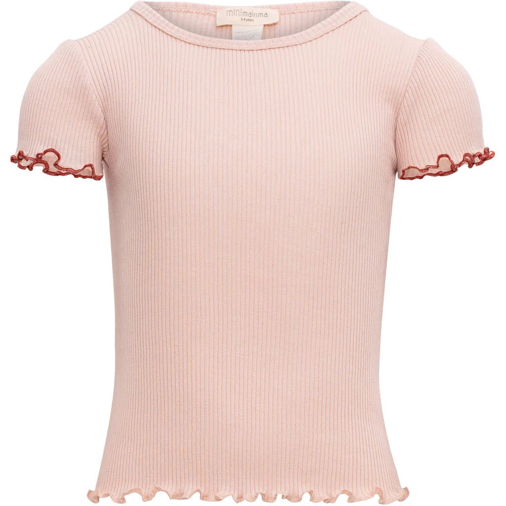 MINIMALISMA Silk T-shirt Blomst 2-6Y Sweet Rose Poppy Contrast-279_SweetRosePoppyContrast - Lille Univers