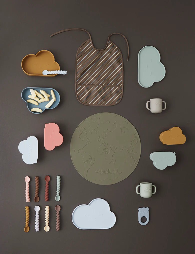 OYOY MINI Chloe Cloud Plate & Bowl - Light Rubber / Coral