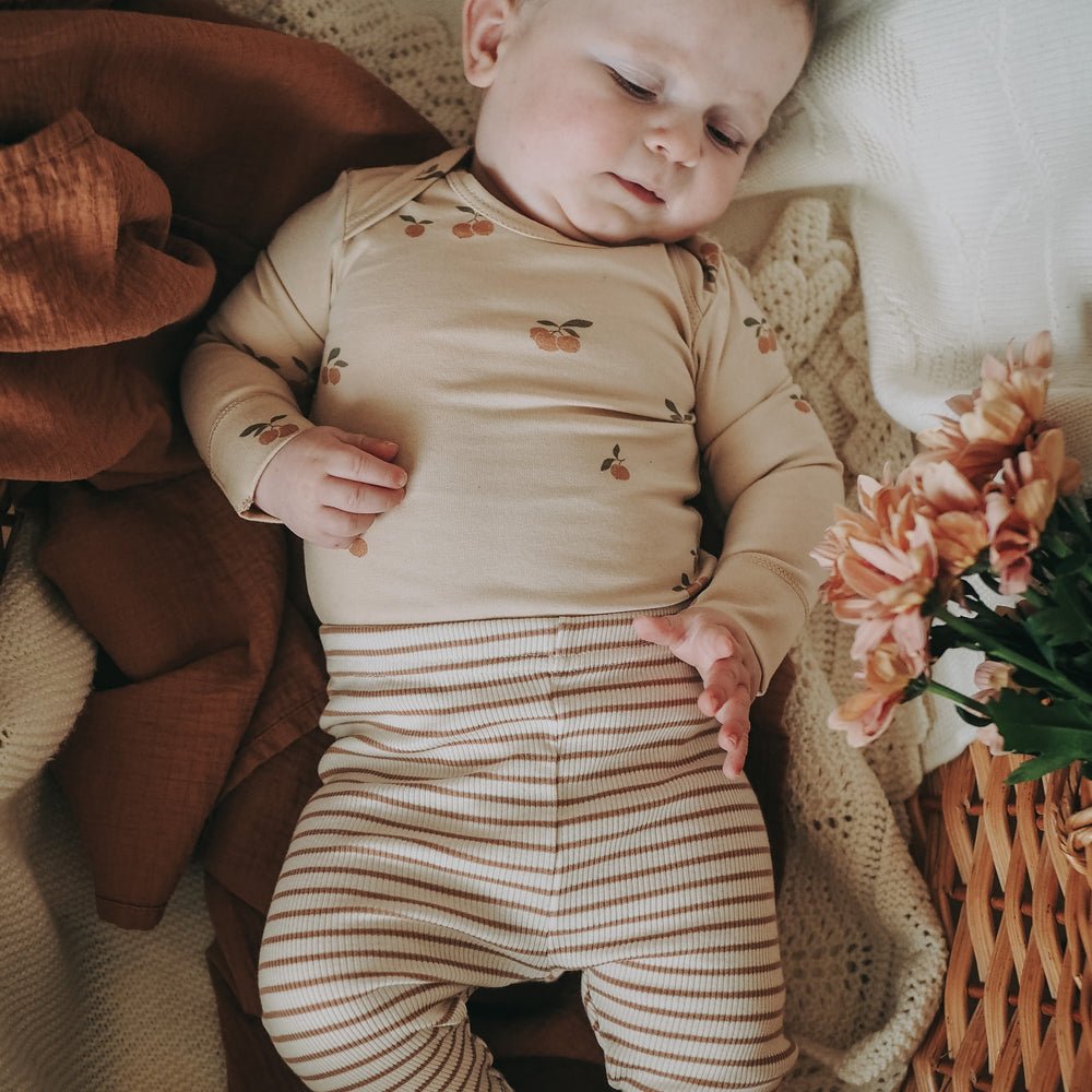 Popirol POESME BABY LEGGINGS - STRIPED NOUGAT-3-231-093 - Lille Univers