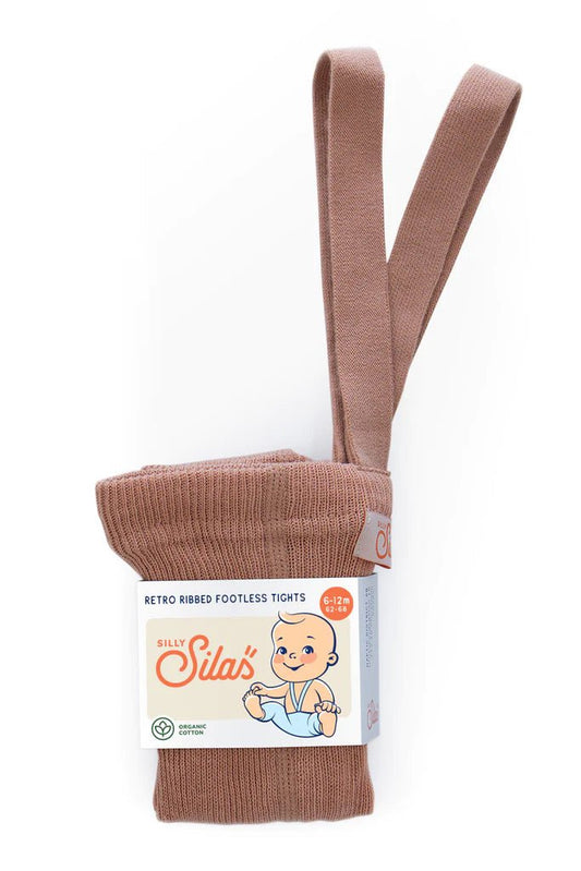 Silly Silas Footless Light Brown Cotton Tights-FLLBROWN_COTTON - Lille Univers