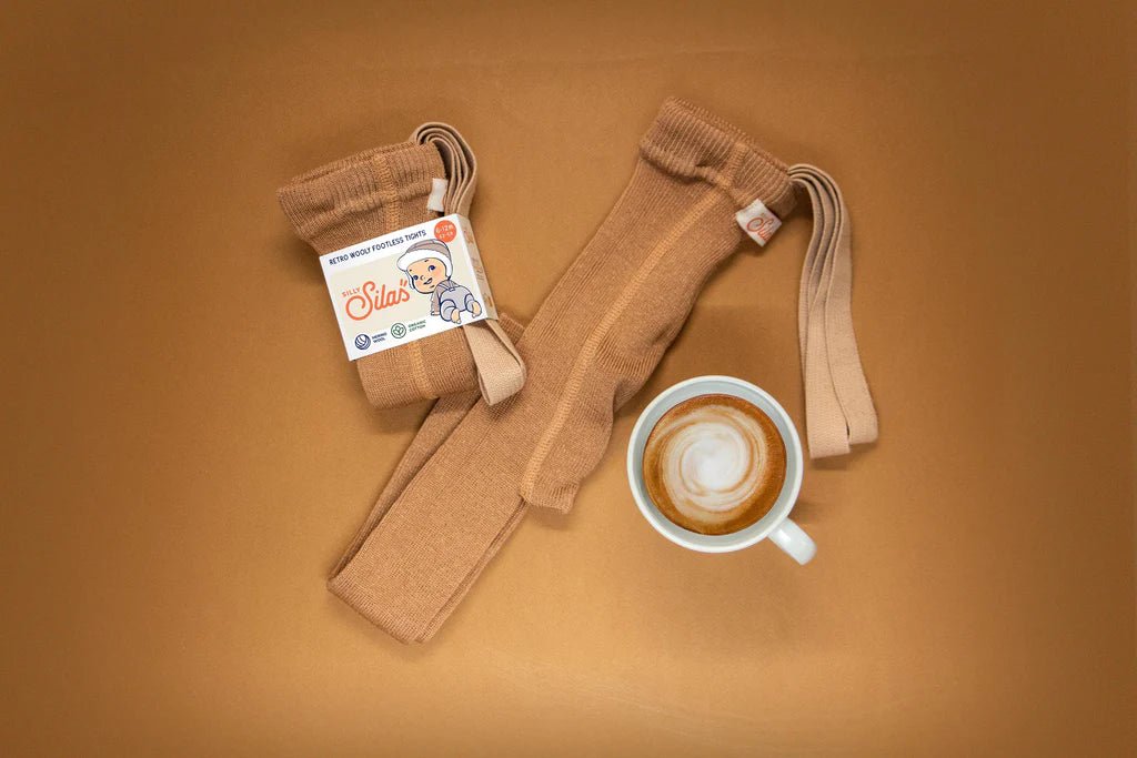 Silly Silas Wooly Cappuccino Footless Tights-WFLBROWN_WOOL - Lille Univers