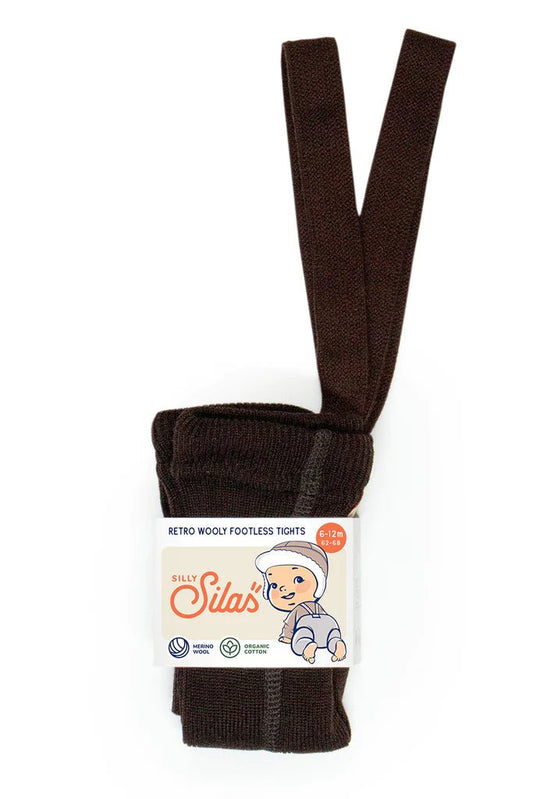 Silly Silas Wooly Espresso Footless Tights-WFCHOCBR_WOOL - Lille Univers